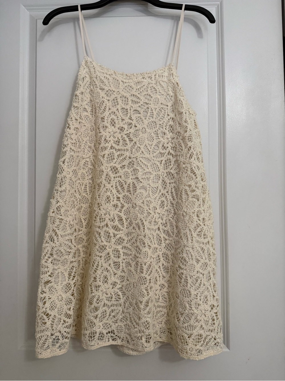 Zara crochet ivory mini dress size M